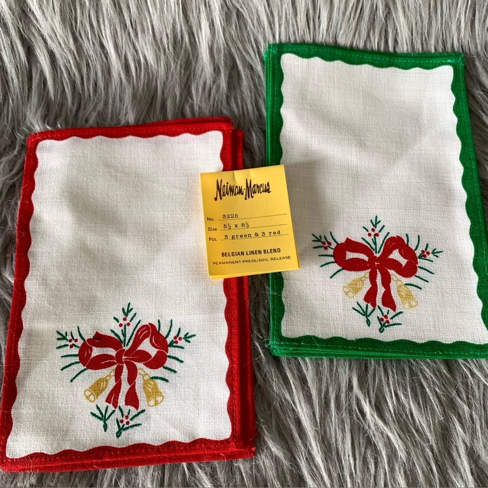 kitchen linen Christmas napkins 6pc